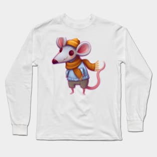 Cute Rat Drawing Long Sleeve T-Shirt